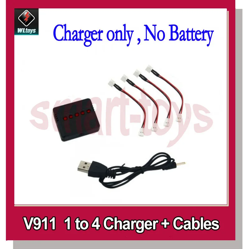 Зарядное устройство Wltoys V911 1 в 4 + Аккумулятор 3 7 200 мАч конверсионные кабели|battery
