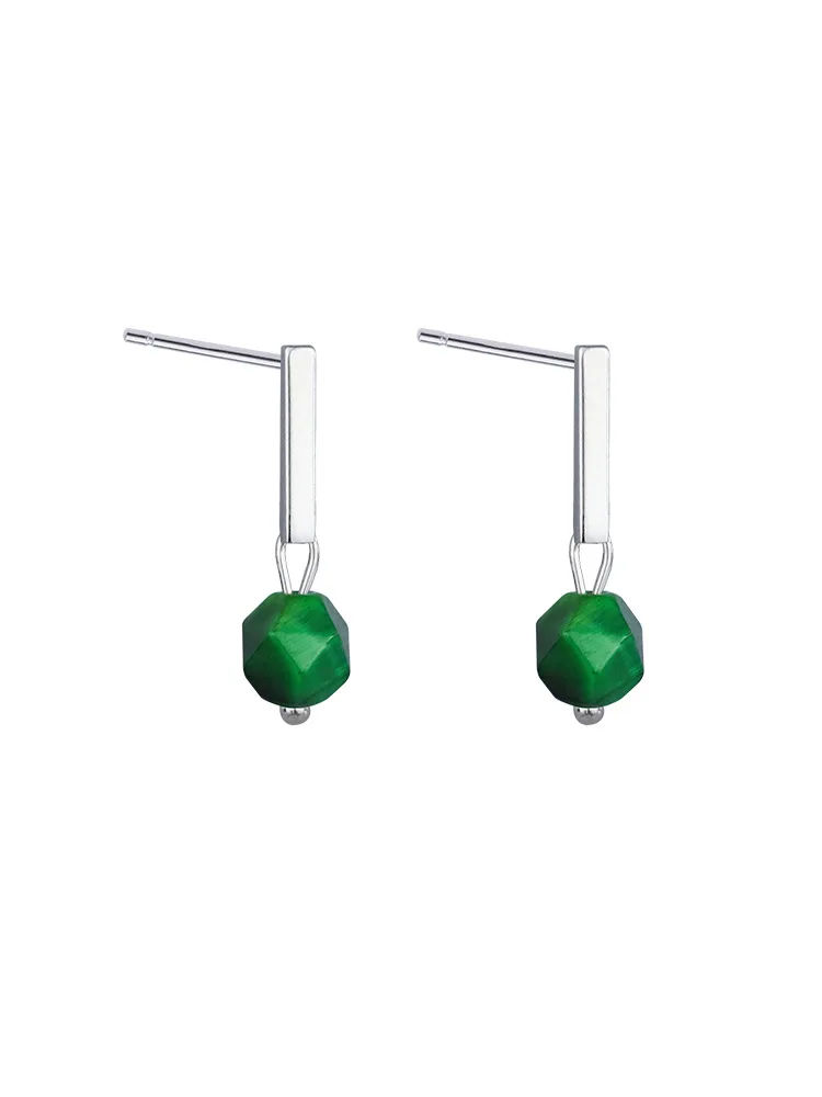 Серьги гвоздики из серебра 100% пробы с геометрической огранкой|Серьги-гвоздики| |