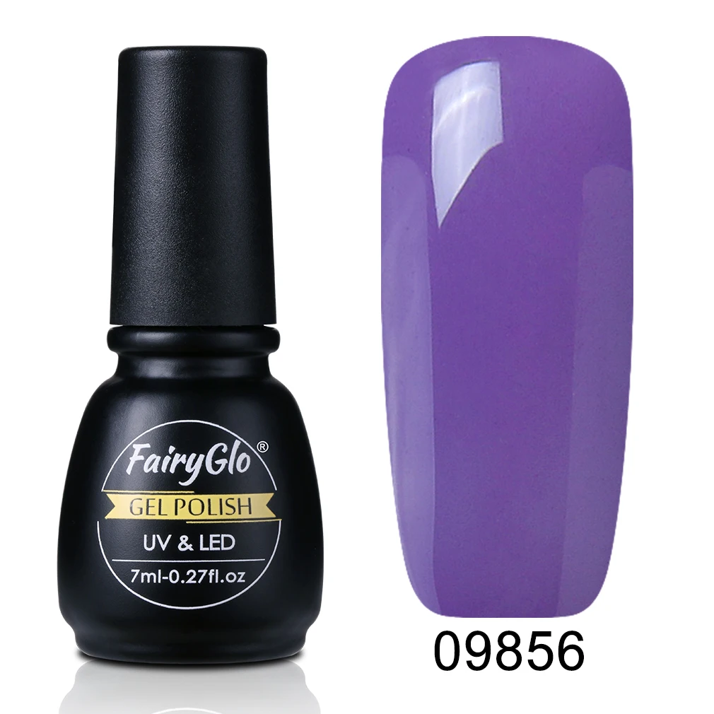 FairyGlo 7 мл гель для ногтей замачиваемый УФ светодиодный Полупостоянный Гель-лак-эмаль для ногтей Гель-лак основа Топ праймер Lucky лак чернила клей - Цвет: 09856