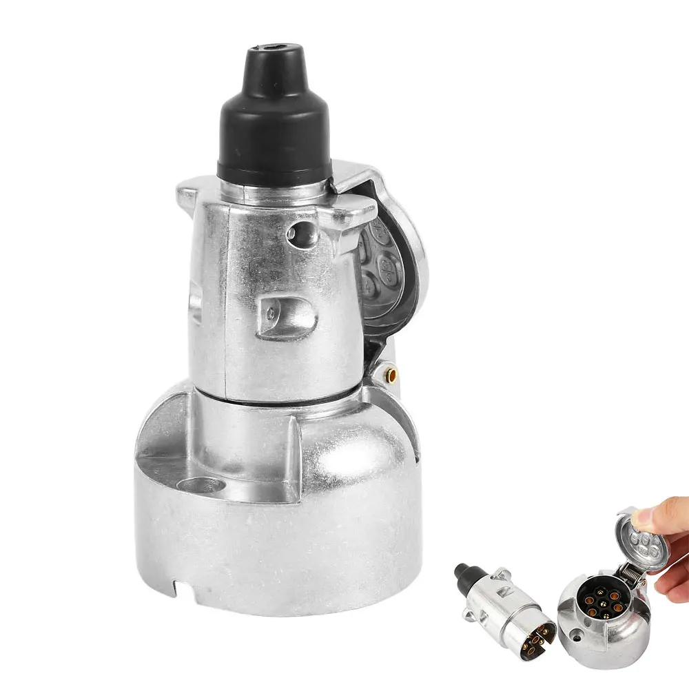 مقطورة المقبس 7Pin 12N نوع موصل للمقطورة اكسسوارات السيارات 7 طريقة المعادن مقطورة المقبس