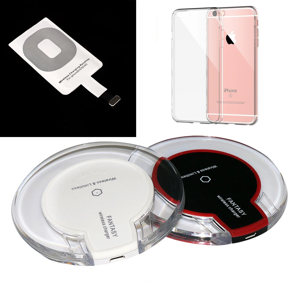 Crystal Blue Light Universal QI Wireless Charger Charging
