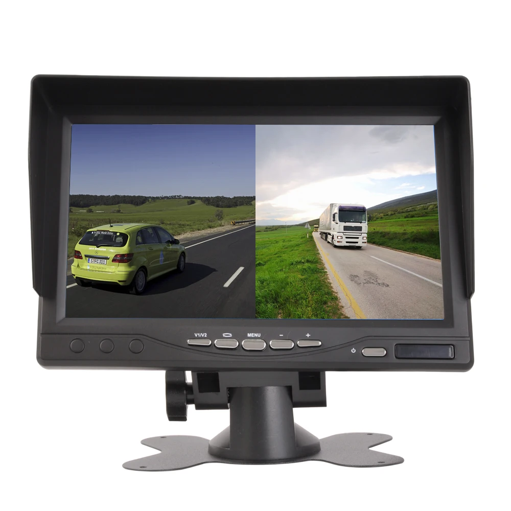 headrest dvd player 7 inch IPS 2 split screen 1024*600 AHD Car Monitor Driving recorder DVR, AHD Camera optional car headrest monitor