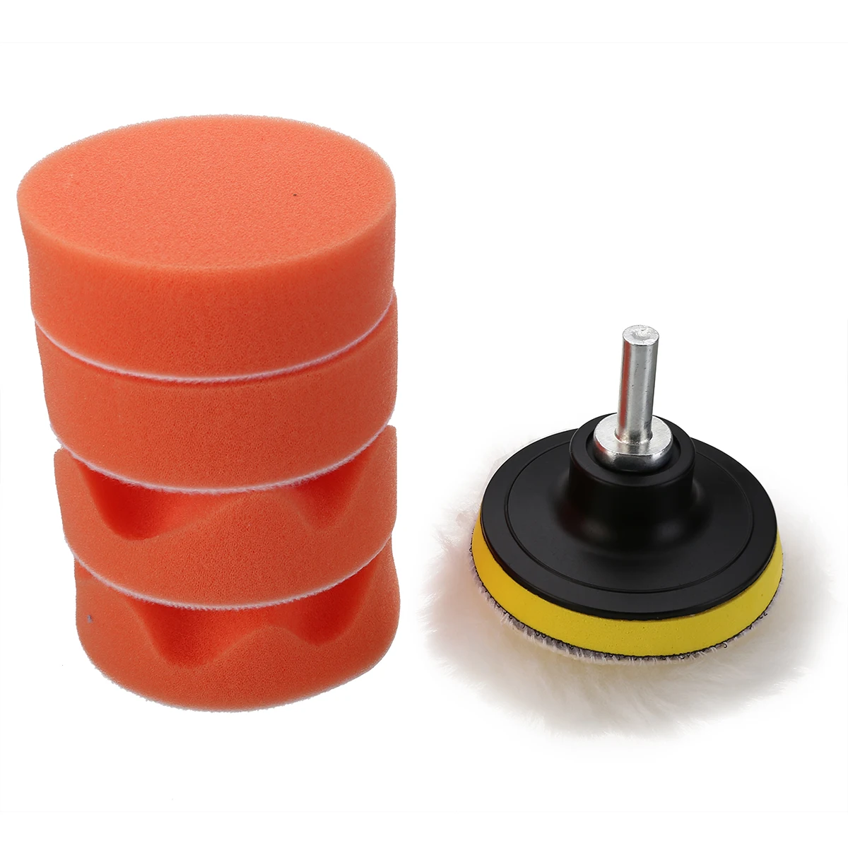 7pcs 3" Waxing Sponge Buffer Polish Pads Sponge Wheel M14 Drill Adapter Kit for Car Polisher Tool