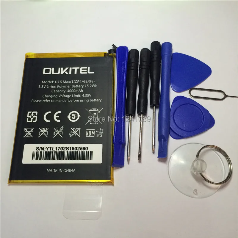 

Mobile phone battery for OUKITEL U16 max battery 4000mAh +disassemble tool Long standby time for OUKITEL U16 max battery