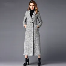 S-4XL Plus Size Winter Women’s Overcoat Double-Breasted Solid Color Long Jackets Outwear Long Sleeve Female Wool Blends Coat