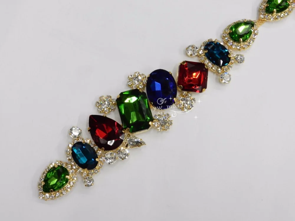 

one yard costume applique color rhinestone trims A503