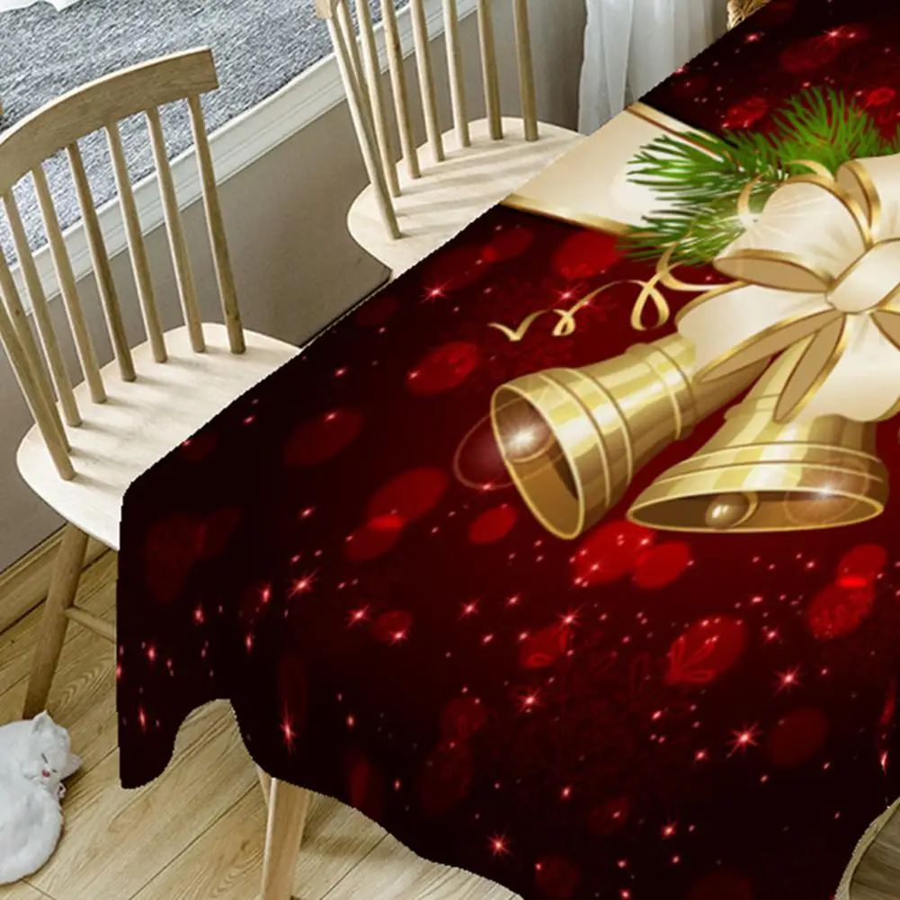 Рождественский колокольчик 3D Печатный узор прямоугольные скатерти для пикника пылезащитный стол покрытие чайная машина ткань прикроватный коврик в шкафчик