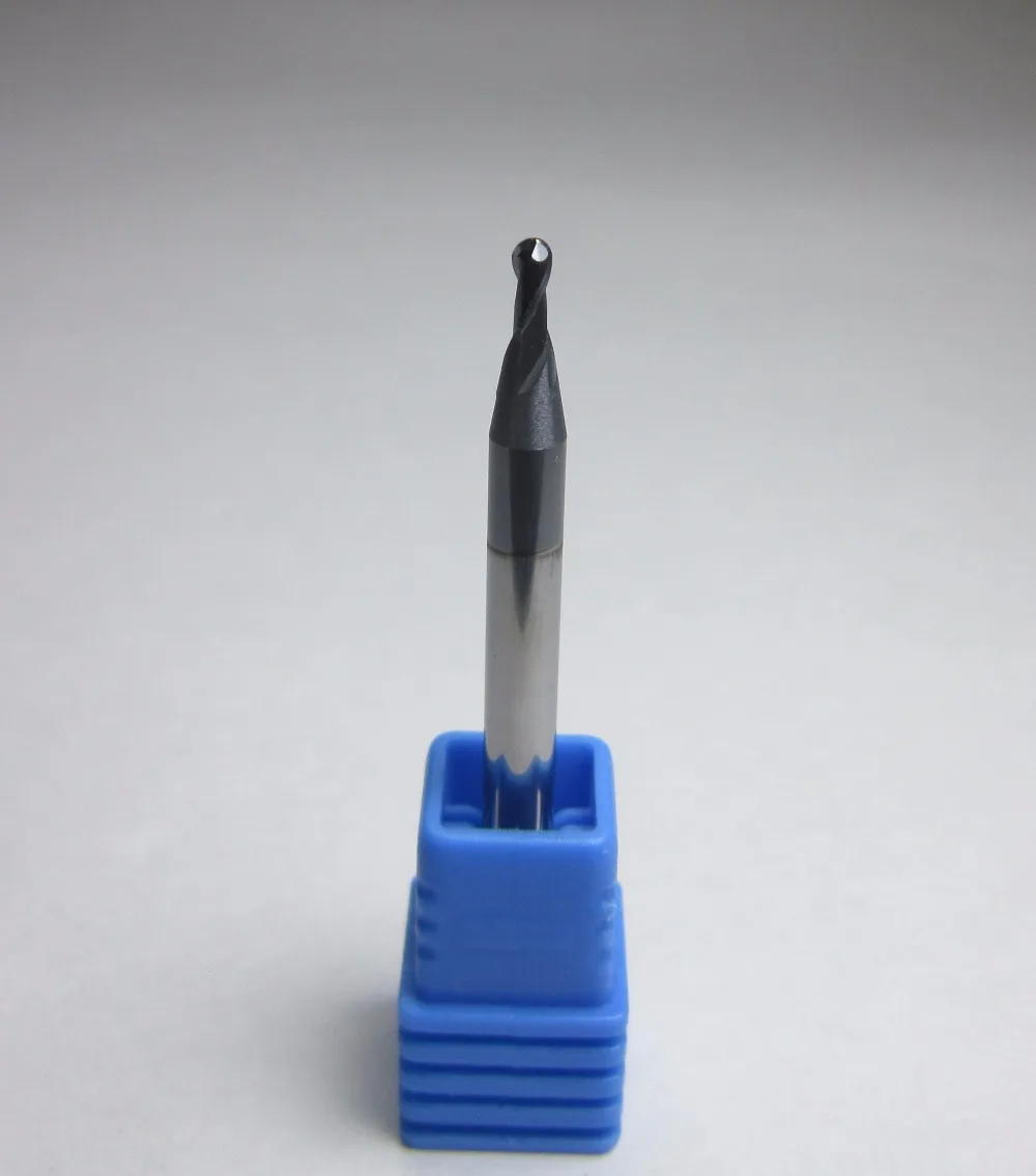 freeshipping Ø 2mm HRC45 R1.0 Tungsten Carbide Ball Nose End Mills CNC milling cutter cutting machine finishing for steel 45HRC