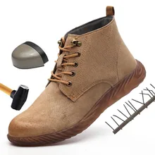 Безопасные рабочие ботинки из натуральной кожи; Кожаные Ботинки martin Crazy Horse; мужские модные ботинки-дезерты; популярные кожаные ботинки с высоким берцем