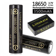 Liitokala 100% bateria Li-35A 18650 mah recarregável, bateria de íon-lítio de alta queda para lanterna