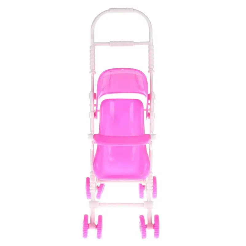 Розовая детская коляска для кукла-девочка игрушка для младенцев детская коляска тележка детская игрушка для кукол Барби мебель подарки для девочек