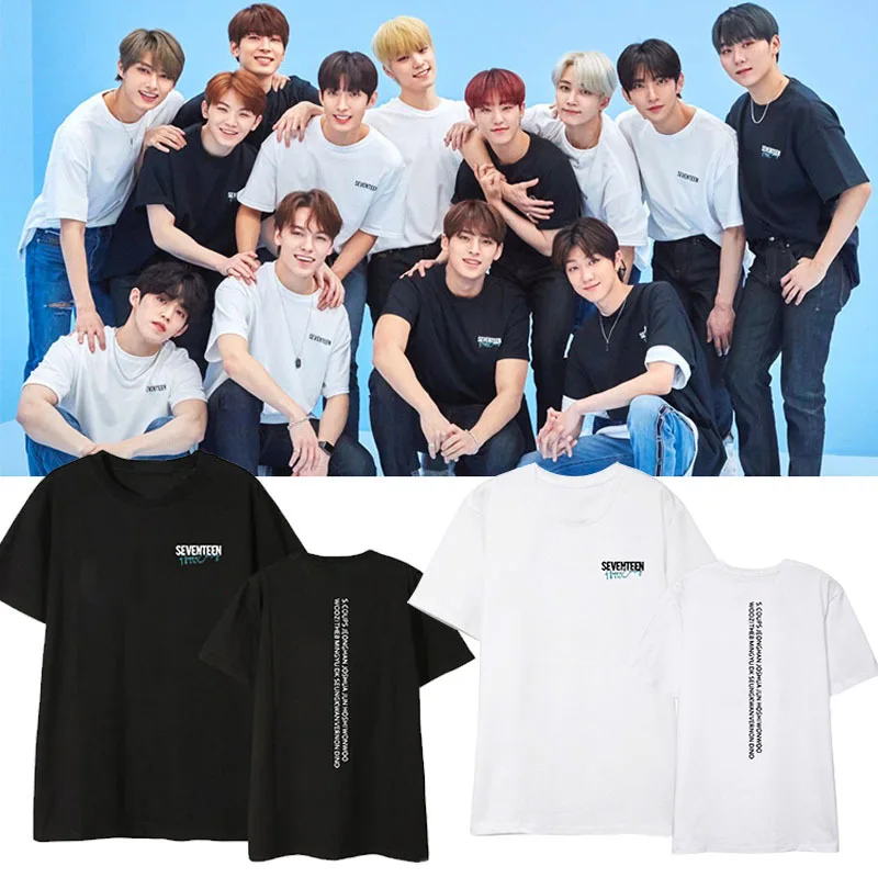 

SEVENTEEN kpop Summer Casual T-shirt Men/Women Short Sleeve Fashion loose tshirt SEVENTEEN Harajuku Tee shirt Streetwear Clothes
