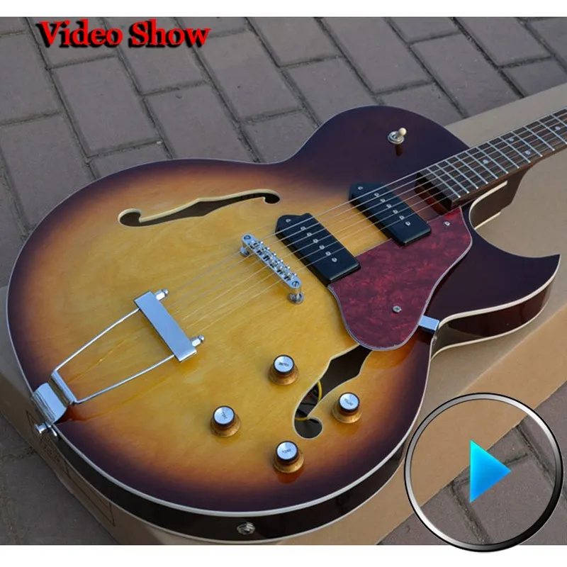 1959 es 225 guitar Vintage Burst p90 pickups Hollow body musical instruments chinese jazz electric guitar free shipping