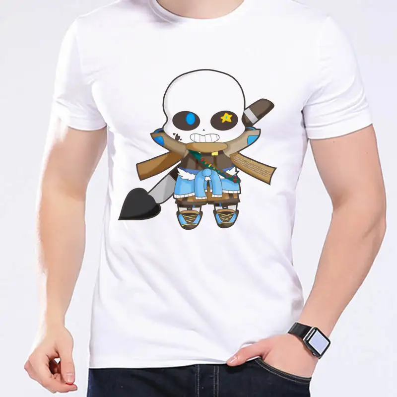 

Novelty Mens Summer T Shirt Video Game Undertale Kawaii Inktale Sans Skull Tshirts Fancy Print Cool T Shirt For Men Hip HopL1D7