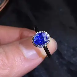 Настоящие хорошие драгоценности 18 К 100% натуральный 1.33ct драгоценный камень, синий сапфир Золото бриллиантами камень для женщин кольцо для