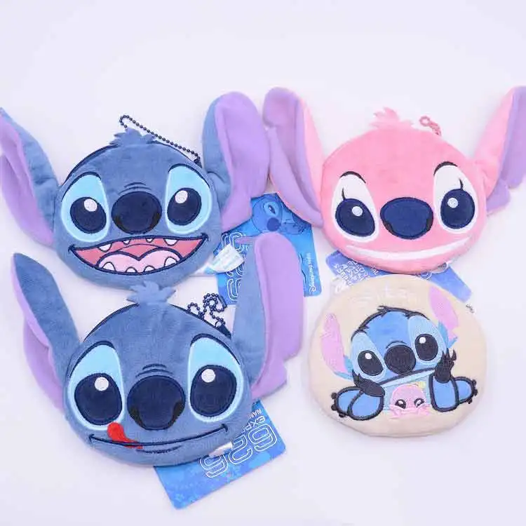 

Disney Cute Cartoon Lilo Stitch plush Purse Unisex Wallet Multi-Functional Kawaii Bag Cartoon Animal Plush Purse Toys Gift