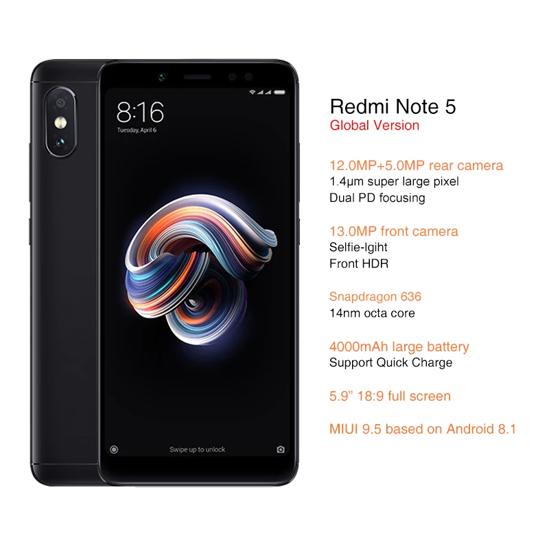 Xiaomi redmi note 5 ai dual camera global tab