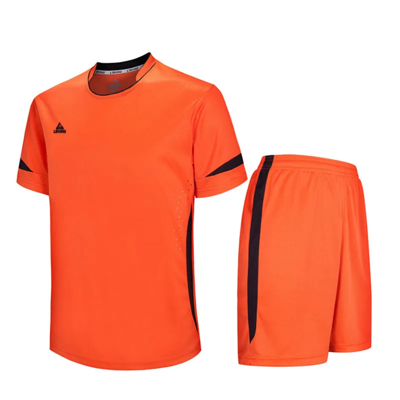 Детские футболки с короткими рукавами для футбола; Спортивный Комплект для мальчиков; комплекты для футбола; форма из джерси; спортивный костюм с дышащим принтом; Cutom - Цвет: 5015T orange jerseys