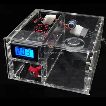 

Full transparent double optical drive bit water tank acrylic with thermometer 4pin and pitometer and 2pcs fitting free