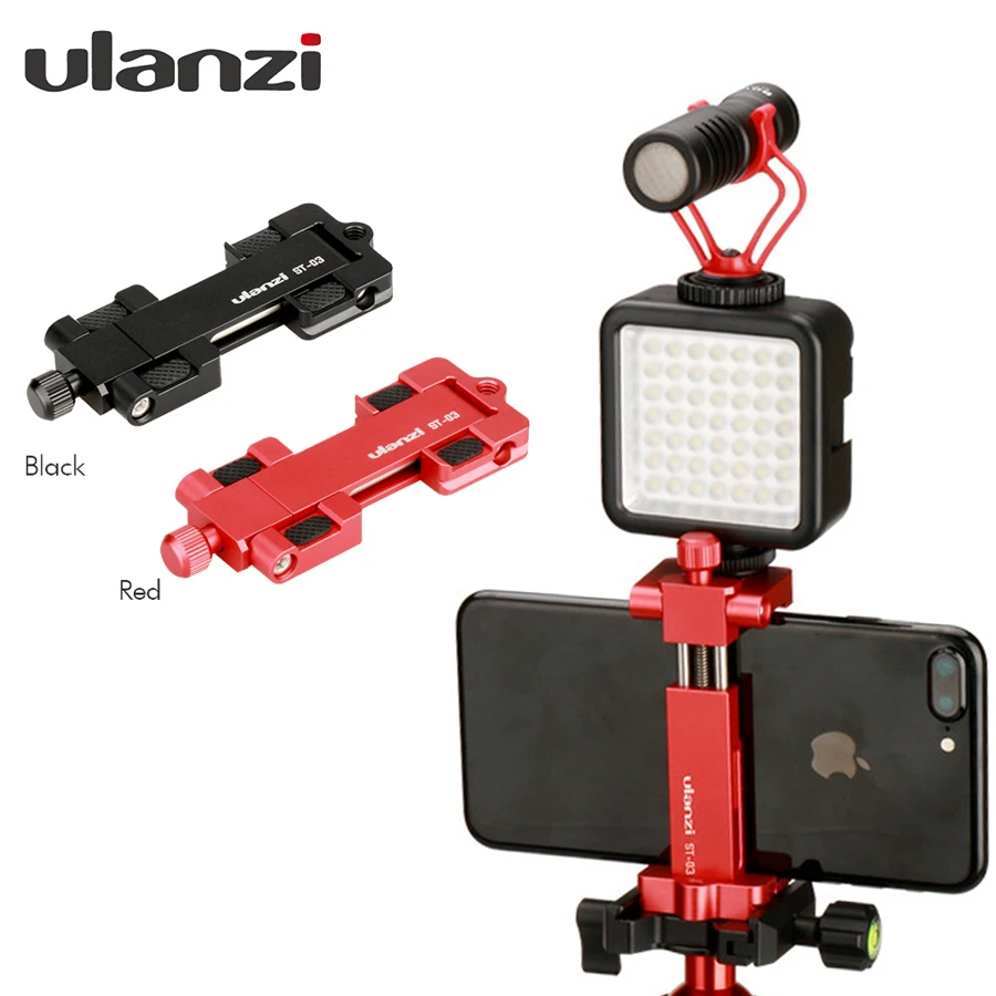 ulanz font b Smartphone b font Tripod Mount Ulanzi IRON MAN Aluminum Metal Universal Smart Phone