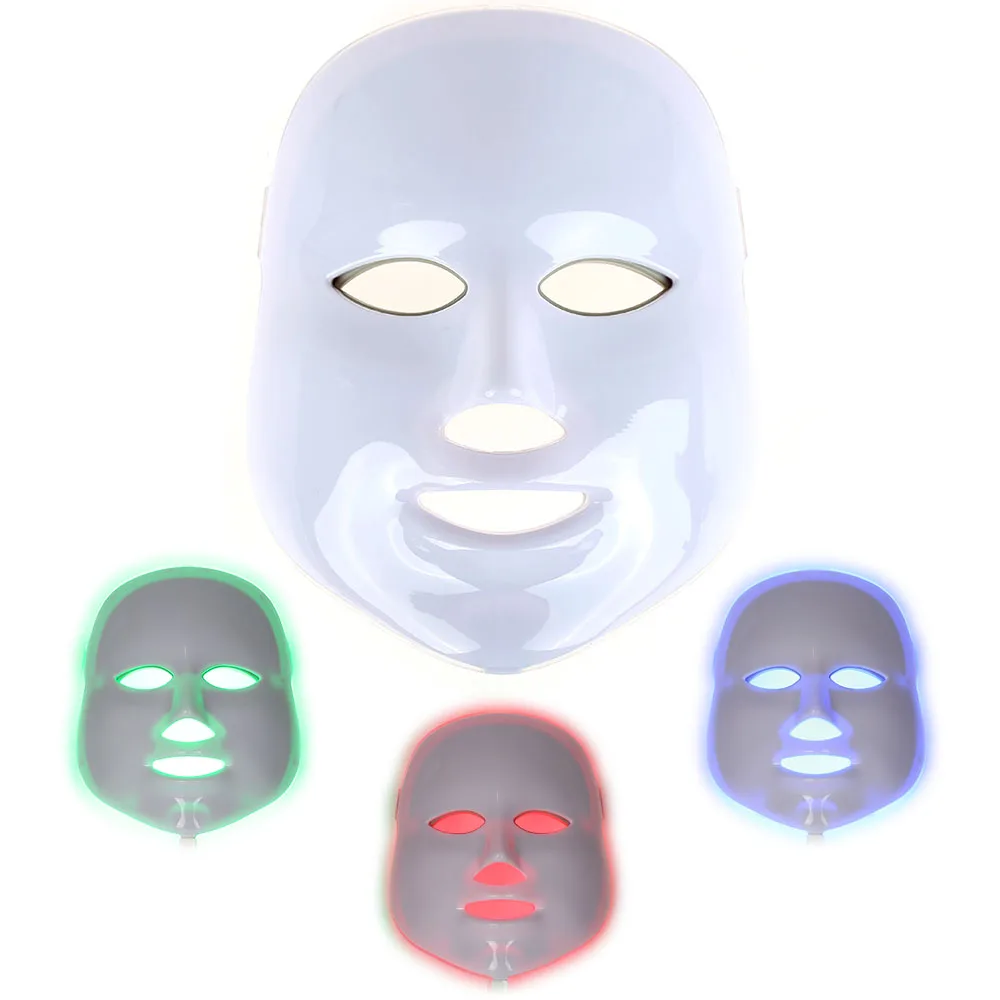 7/3 цвета фотоновая фототерапия светодиодный светильник для лица Уход за кожей омоложение морщин удаление акне уход за лицом спа-инструмент - Цвет: 3 Color EU Plug