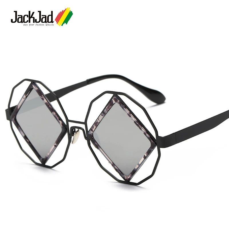 JackJad 2017 Fashion Rock SteamPunk Style Metal Square Funky Sunglasses Unisex Cool Shape Brand Design Sun
