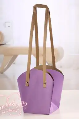 10pcs Kraft Paper Bag Waterproof Flower Arrangment Packing Bags With Paper Rope Customize Bonsai package plant pot carrier 