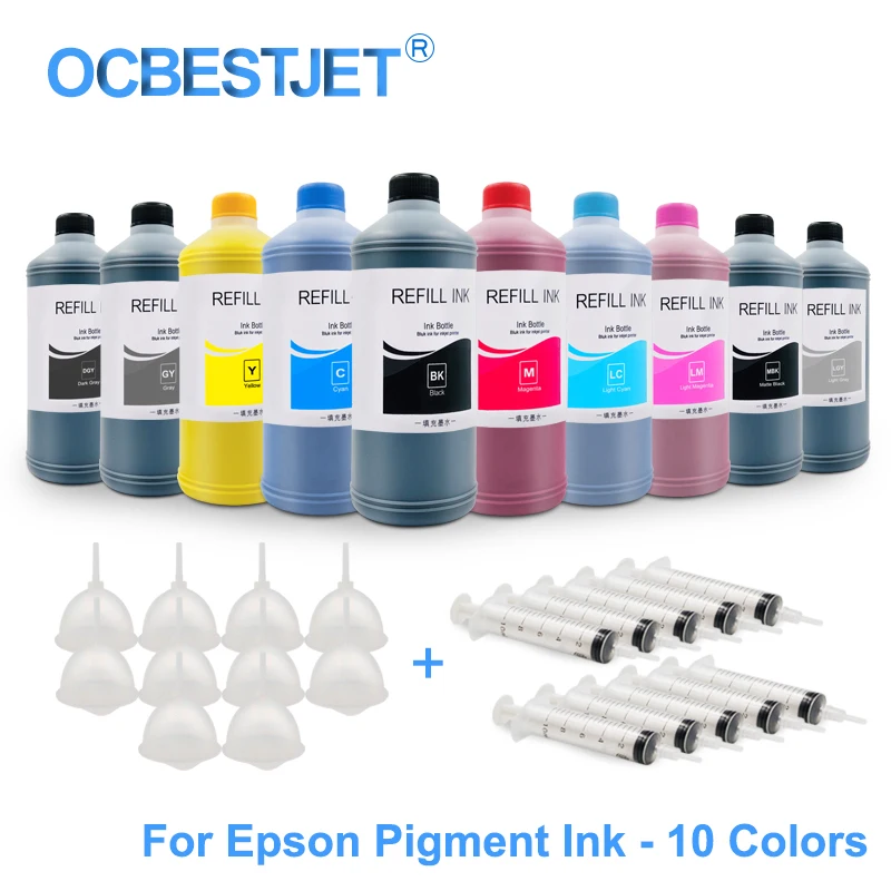 10x500 мл универсальные пигментные чернила для заправки для Epson суреколор P10000 P10070 P10080 P20000 P20070 P20080 принтер 10 Цвета/комплект