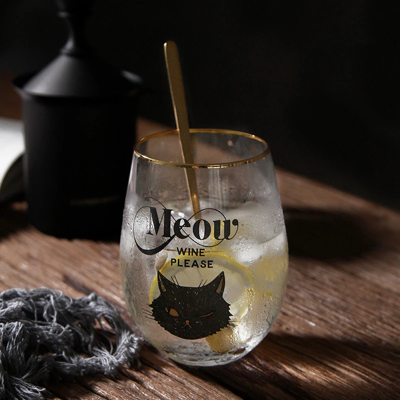 Meou Black Cat Cactus Big Belly Bar Mousse Dessert Juice Milk Coffee Cocktail Wine Glass Yogurt Ice Cream Egg Eggshell Swig Cup Wine Glasses Aliexpress