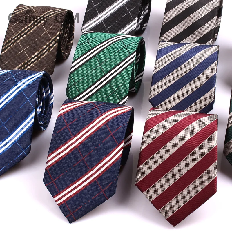 Striped Neck Ties for Mens 7cm Wide Neckties For Men Wedding Suits ...