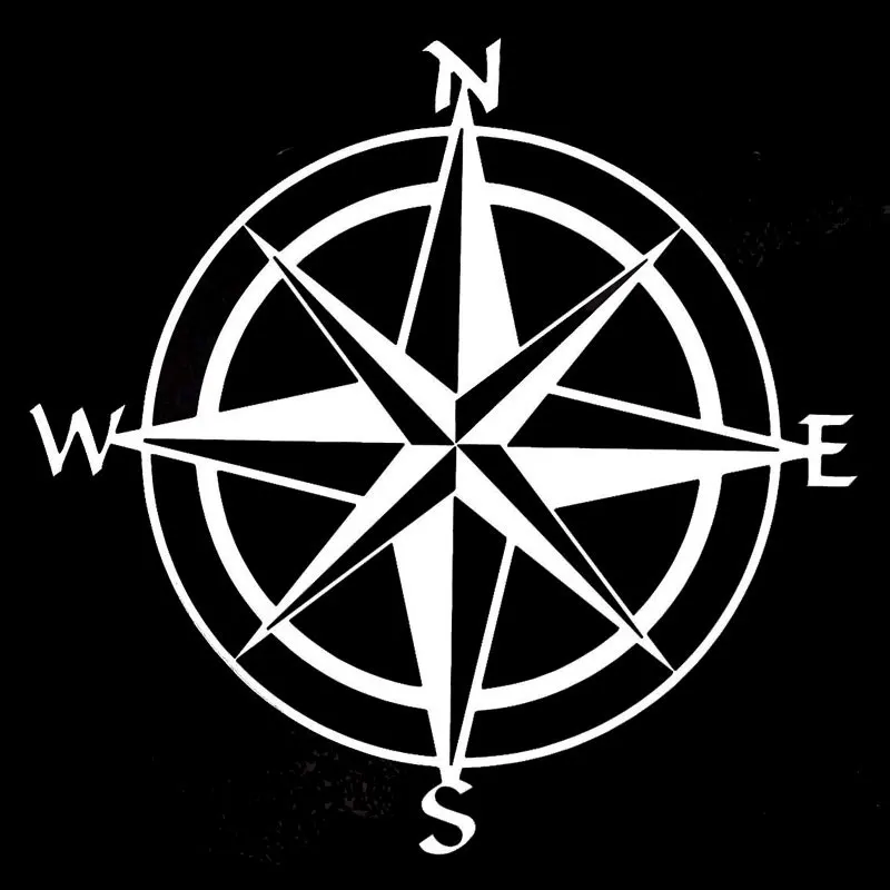 

Motorcycle sticker 15cm*15cm Car Styling Compass Travel Wanderlust Direction NSWE Car Stickers