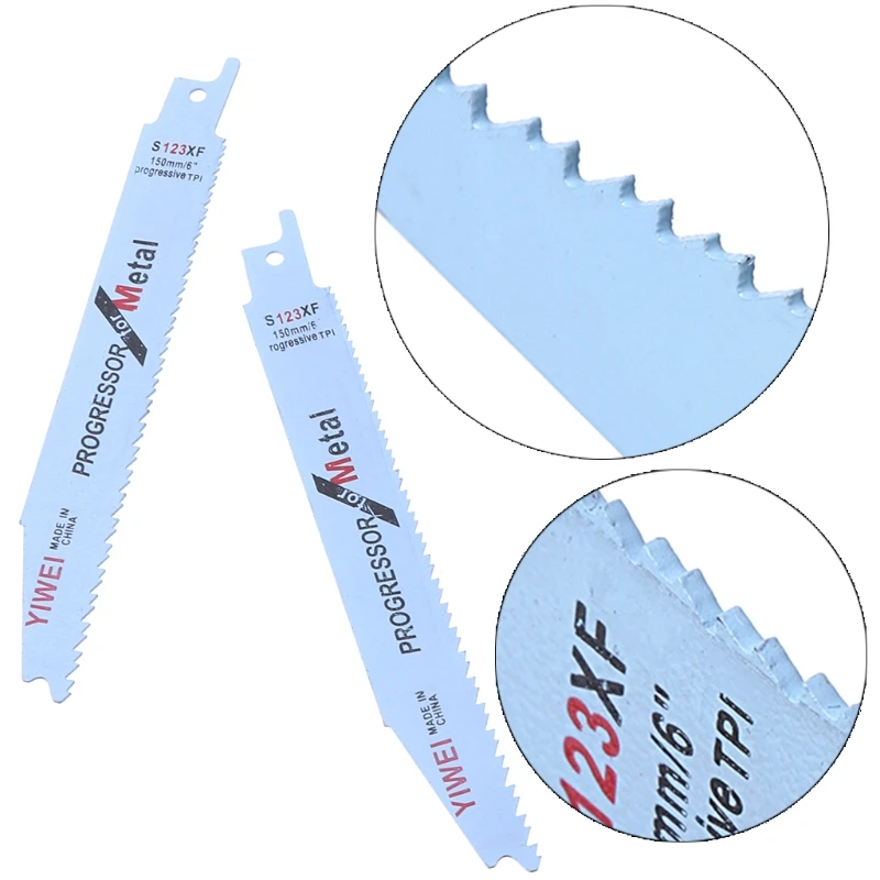 2pcs Durable BIM S123XF 152mm 6'' Reciprocating Saw Blade For Cutting