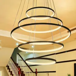Новый Круг кольца современные светодиодный подвесные светильники для Гостиная Спальня 5 4 3 2 яруса светодиодный подвесной светильник