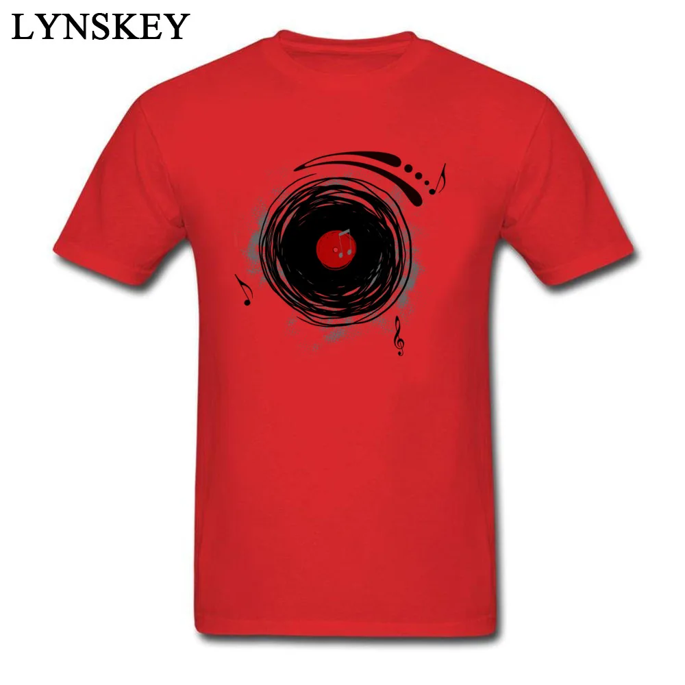 Faddish Male T-shirts Crew Neck Summer/Fall Short Sleeve 100% Cotton Tops Shirt Casual Group Clothing Shirt Top Quality Vinyl Records Retro Grunge DJ Art red