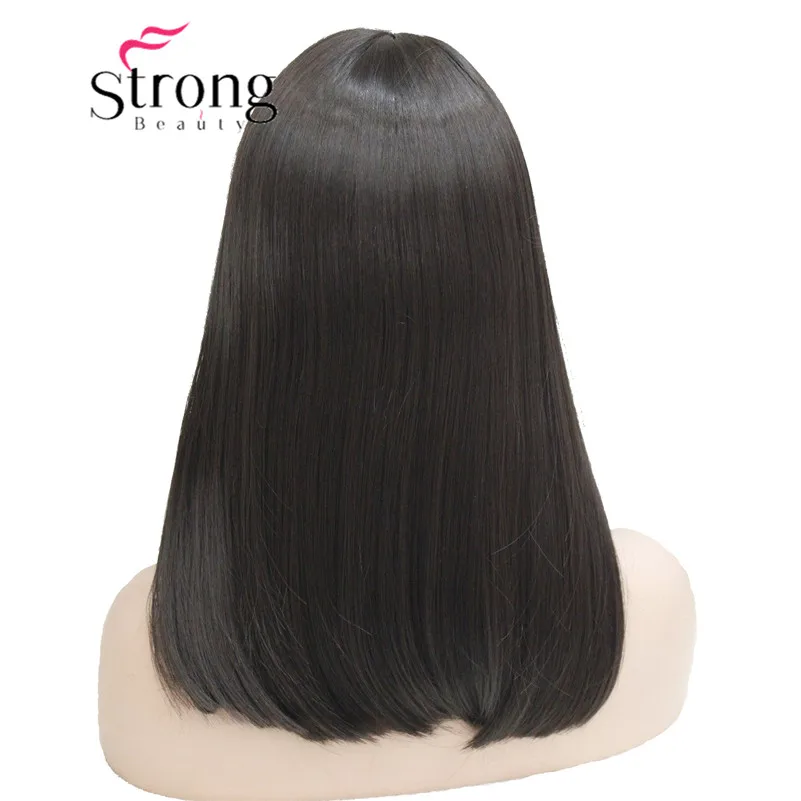 L-5339+15 #4 Medium length heat ok dark brown dot skin top theater cleopatra wig (2)