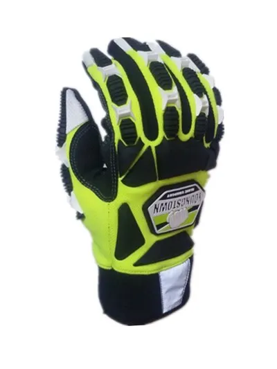 Meilleur Résistant aux chocs. Résistant Aux coupures. Anti Vibration. Haute Visibilité. Conçu pour total main gant de protection (3x large, vert)