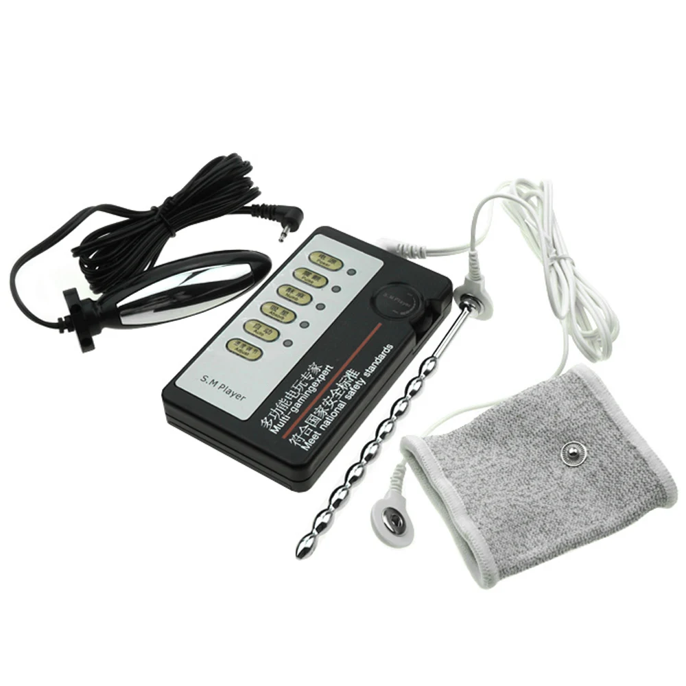 Electric Shock Anal Plug/Urethral Dilators/Cock Rings Penis Plug Sound Electro Pulse Stimulation Massager Sex Products For Men