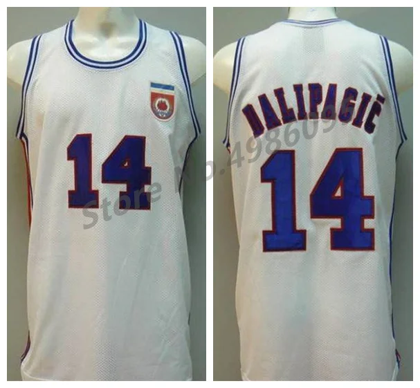 Drazen Dalipagic #14 Югославия Jugoslavija Белый Ретро Баскетбол Джерси мужские сшитые на заказ