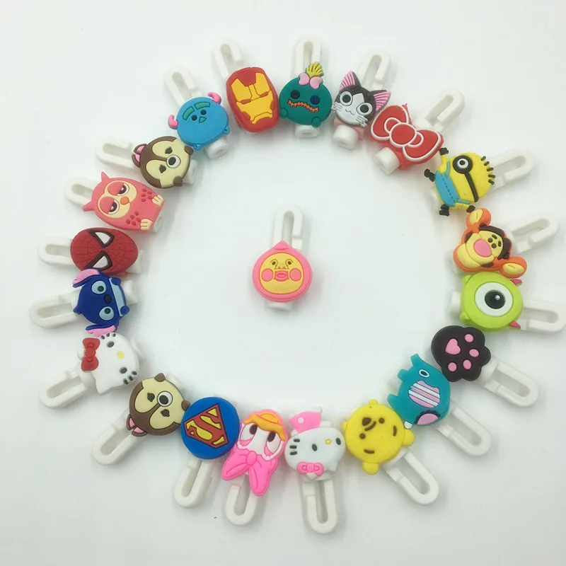 

New 10pcs Cute Cartoon USB Cable Earphone Protector Headphones Line Saver Cable Winder Cord Holder For iphone 5 5s 6 7