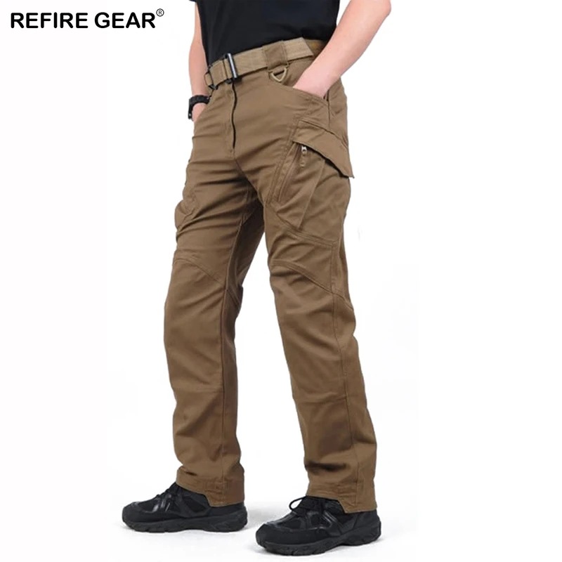 Refire gear IX9 уличные брюки мужские хлопковые походные брюки для альпинизма хлопковые много карманов эластичные не скатывающиеся охотничьи брюки