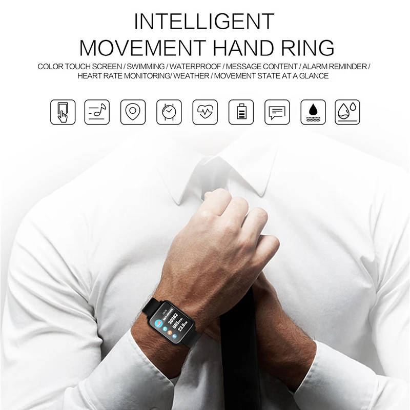  M28 Smart Watch Big Screen Heart Rate Monitor Blood Pressure Blood Oxygen SPO2 Multi Sport Mode Swi