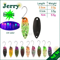 Джерри 1 шт. латунь форель ложки матовые цвета высокое качество Рыбалка Ложка пресноводных рыболовные приманки