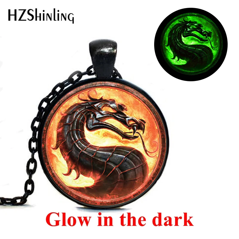 GL-00385 Mortal Kombat Classic Scorpion Sub Zero Raiden Pendant Necklace Mortal Kombat Emblam