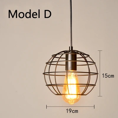 Винтажный подвесной светильник с железной клеткой s 110 V-220 V E27 фойе/столовая/коридор/кофе окрашенный светильник с 8 типами - Цвет корпуса: D
