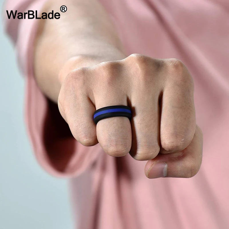 WBL Silicone Ring Men Women Engagement Wedding Rings Colorful Three Layered Hypoallergenic Crossfit Flexible Rubber Finger Rings 3
