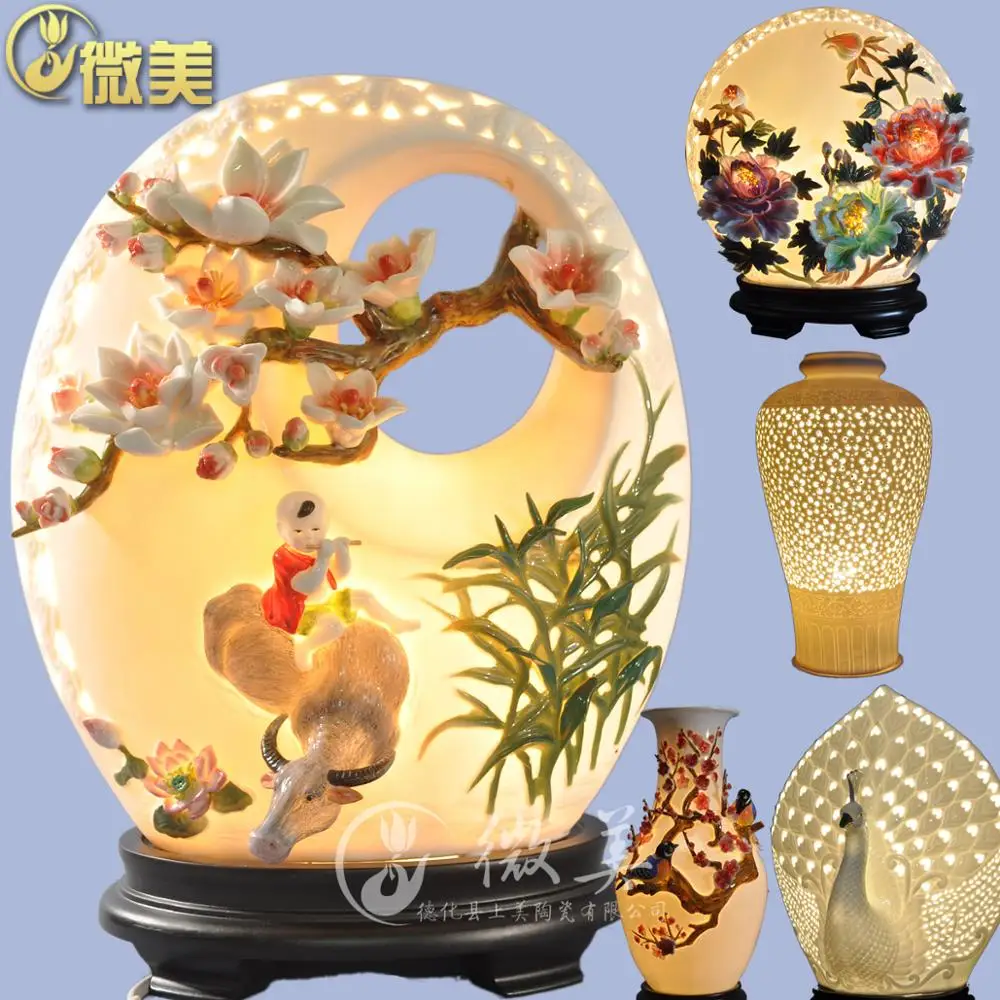 White porcelain lamp lamp hollow hollow Flowers Chinese living room lamps Home Furnishing ceramic decorative arts and crafts Clu White porcelain lamp lamp hollow hollow Flowers Chinese living room lamps Home Furnishing ceramic decorative arts and crafts Clu
