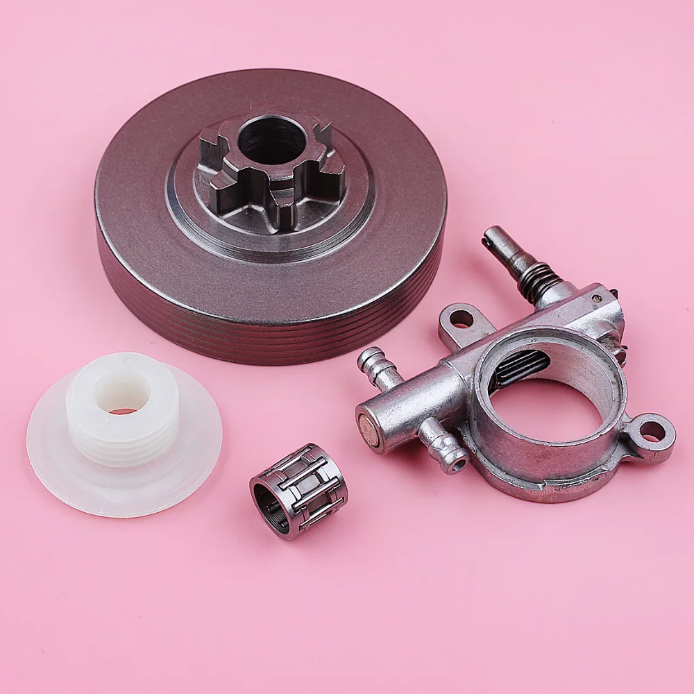 3/8 6T Clutch Sprocket Drum For Chinese Chainsaw 3800 38cc Oil Pump Worm Gear Needle Bearing Chainsaw Replace Spare Part