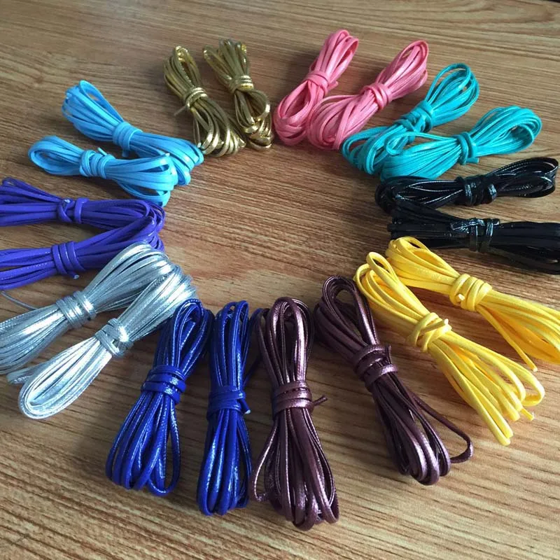10 Available Colors 1.6 Meter 3mm Flat Faux Leather Rope String Diy