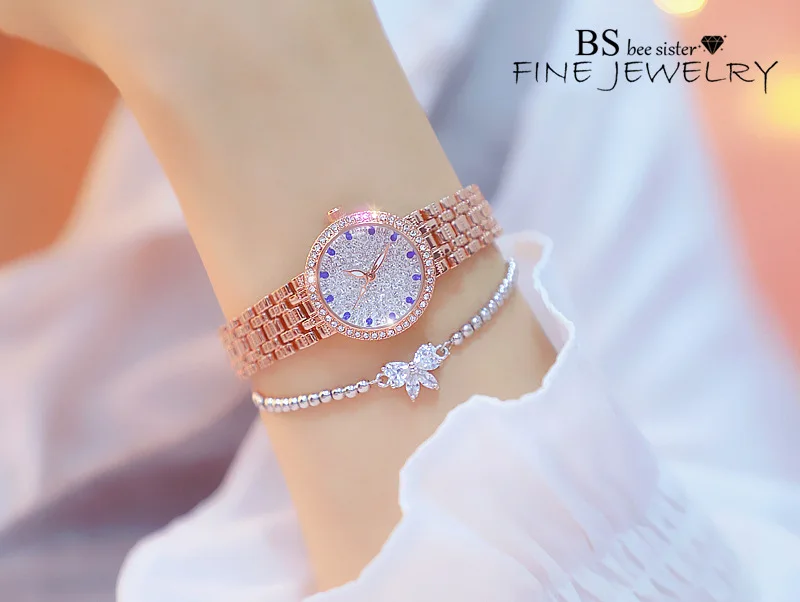 Топ Роскошные женские золотые часы relojes de mujer стальные женские часы модные женские кварцевые наручные часы+ браслет+ коробка для часов
