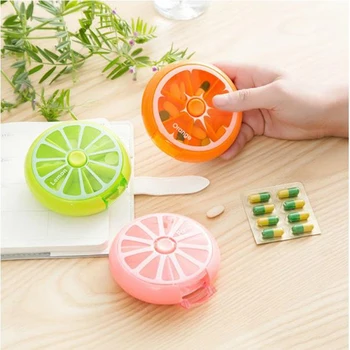 

Creative Mini Care 7 Slot Pill Medicine Vitamin Storage Box Organizer Cover Portable Pill Case Weekly Rotating Drug Small Box